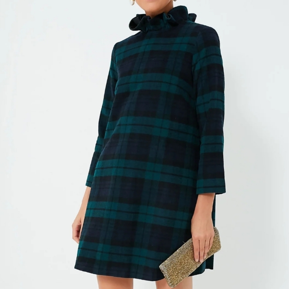 TUCKERNUCKBlackwatch Plaid Daphne Dress xxxl